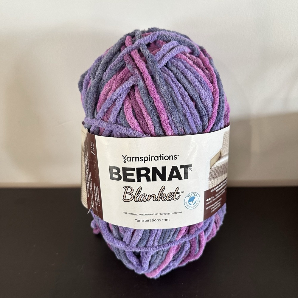 Bernat® Blanket™ #6 Super Bulky‎ Polyester Yarn, Purple Sunset 10.5oz/300g